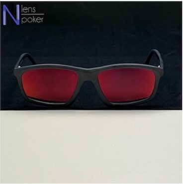 BrillenRebellen Pokerbrille Modell BR1 matt schwarz rot verspiegelt